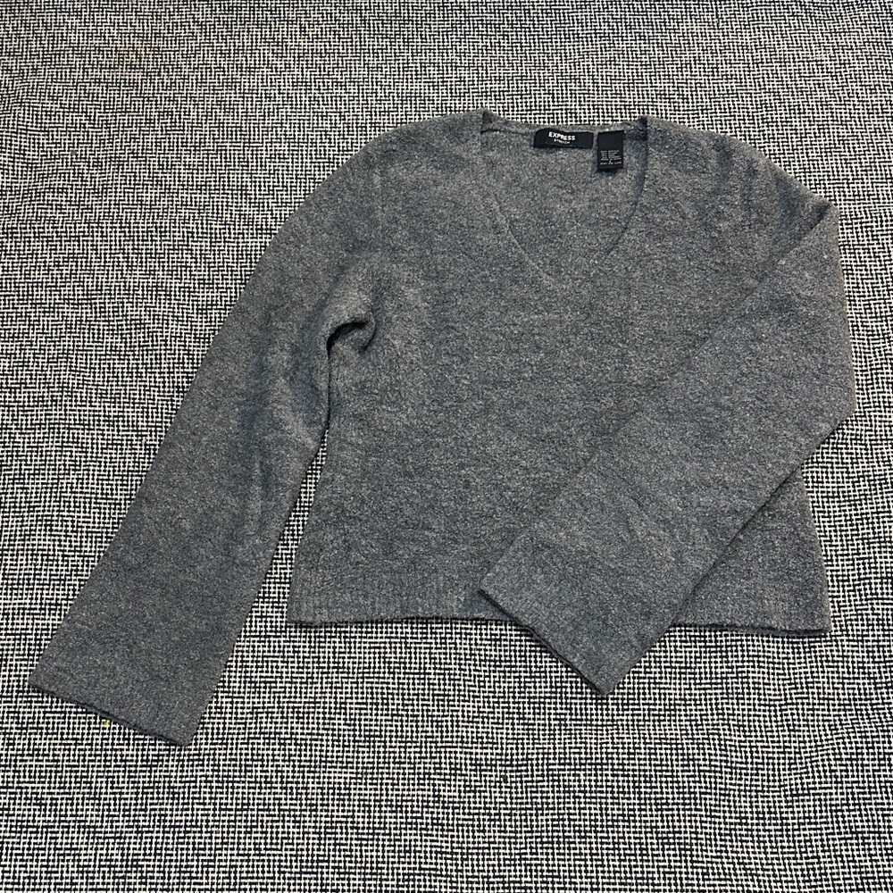 Express Charcoal V-Neck Sweater